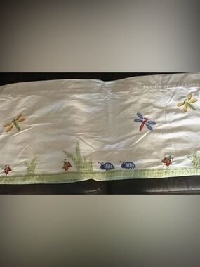 Pottery Barn Kids embroidered Lady bugs and dragonfly’s curtain
